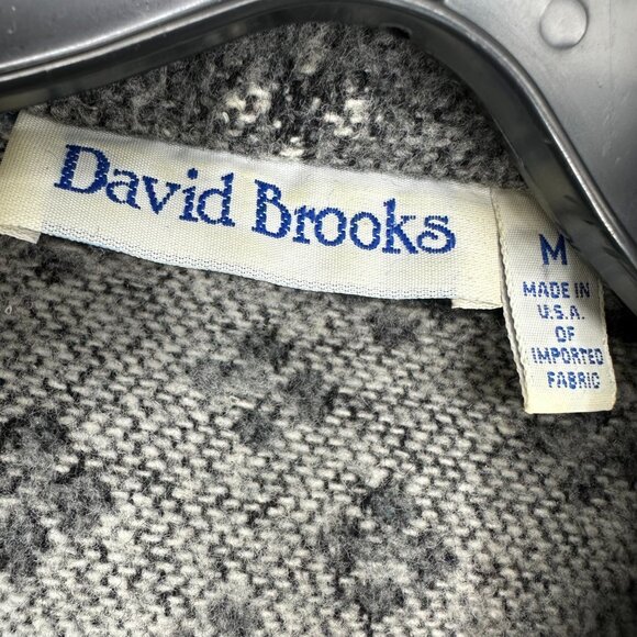 Vintage Fair Isle Wool Jacket M Bear Trees Shacket Button Down Gray Blue - Picture 3 of 7